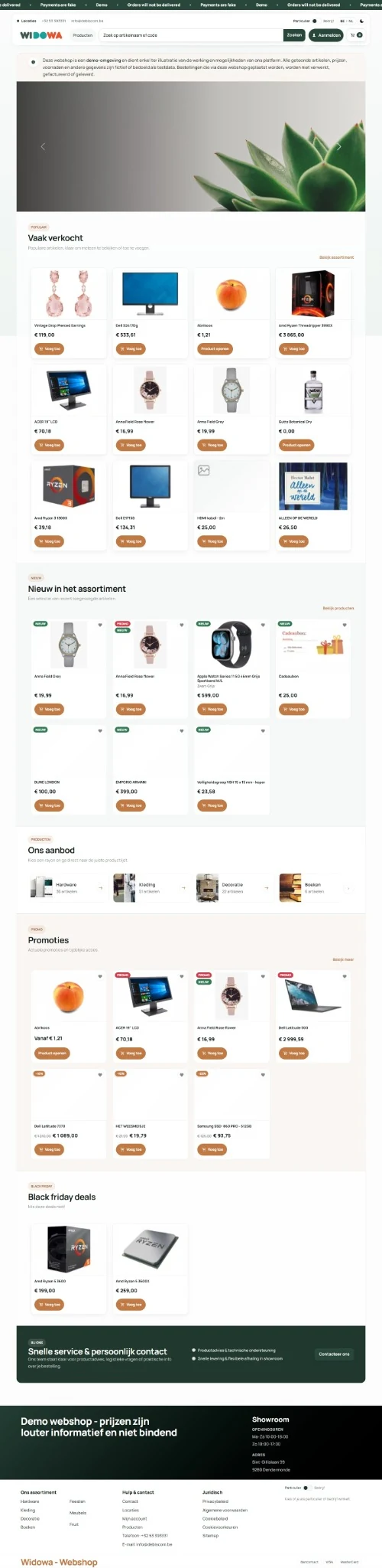 Widowa - Demo webshop
